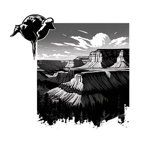 Zio National Park And Grand Canyon Black And Gray Forearm