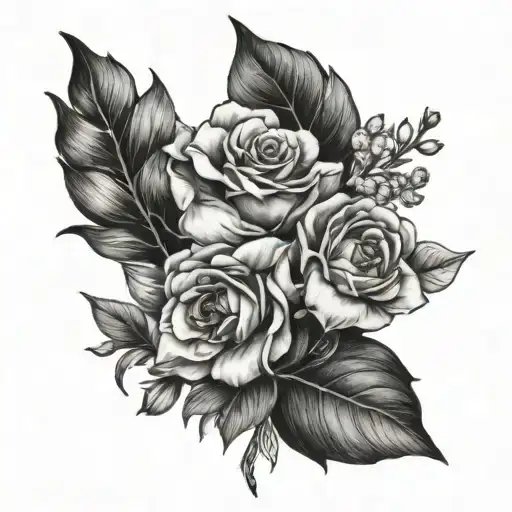 Birth Flower Bouquet Wrapped Loosely