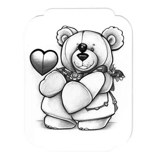 Teddy Bear Holding Queen Of Hearts Card