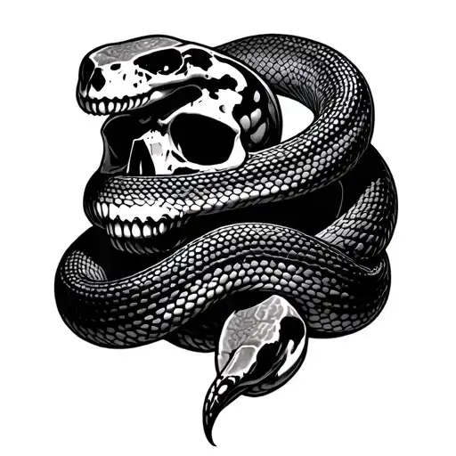 Ball Python Wrapped Together Skull