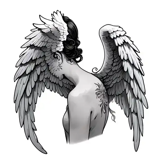 Angel Wings On The Back Of The Neck