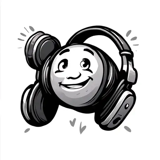 Cartoon Bean Listening To Music