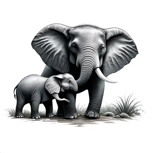 Elephant With Baby