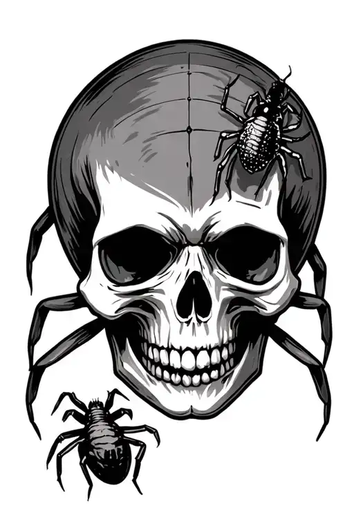 A Skull That Has Been Bitten By A Tick On The Forehead