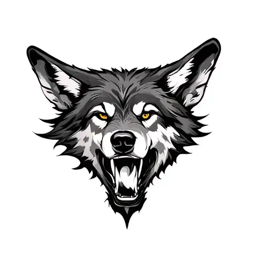 Draw A Tattoo Idea With A Turkish Ottoman Empire With Wolf Howling