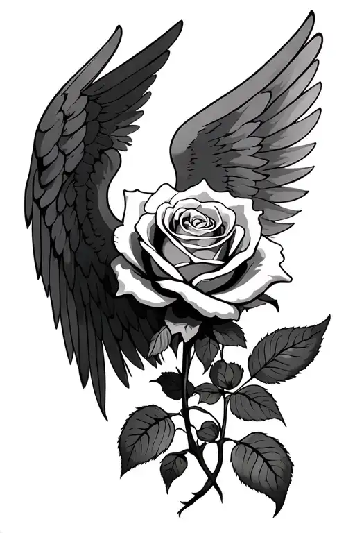 Rose With Angel Wings