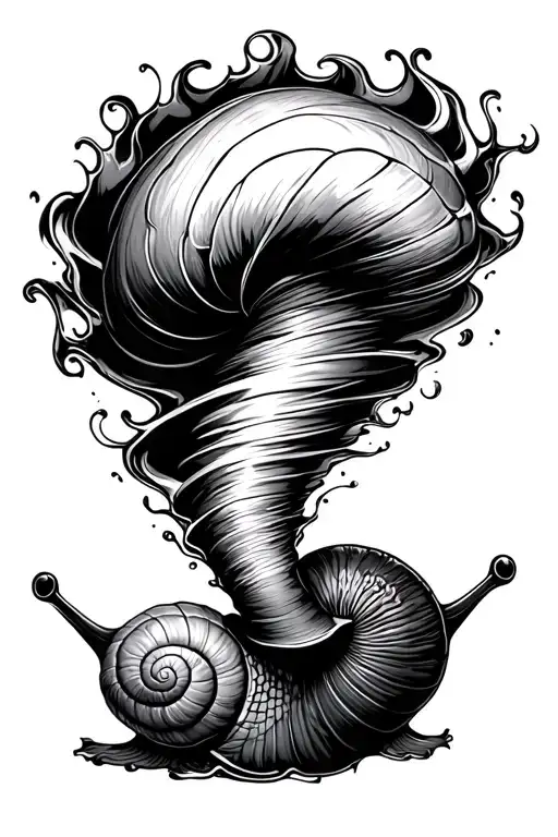 Snail With Tornado Shape Blown Heavy Wind