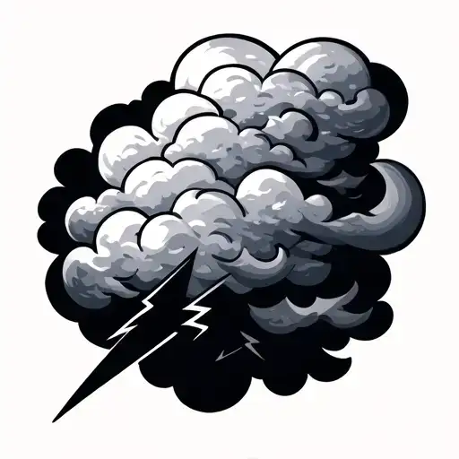 Simple Cloud With Lightning Bolt