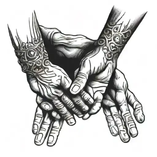 Father Holding Hands