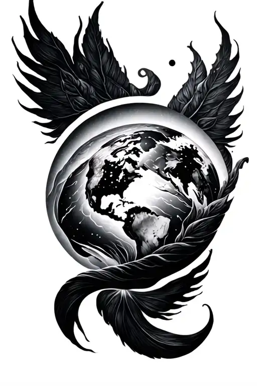 Mother Earth Over Black Out On Back