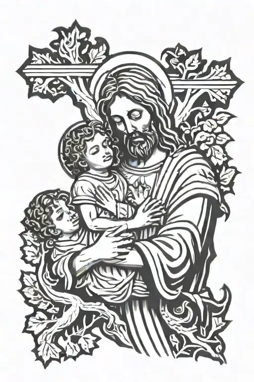 Jesus Family Tree Angles Praying Hands