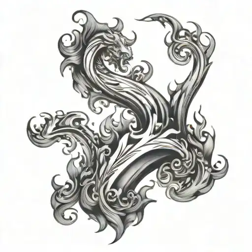 Fire And Water Flowing