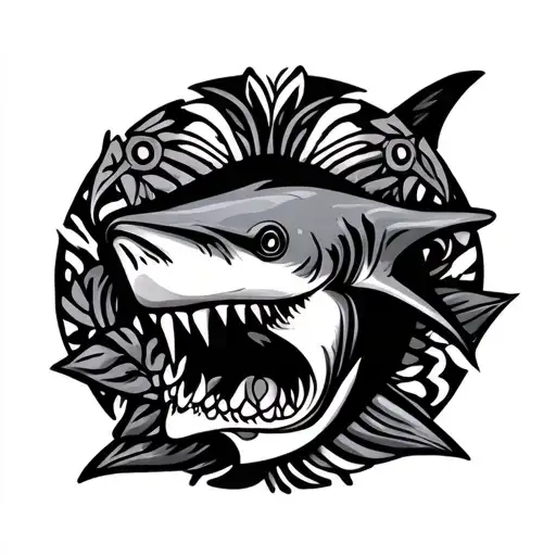 Hammer Head Shark Tattoo Polynesian
