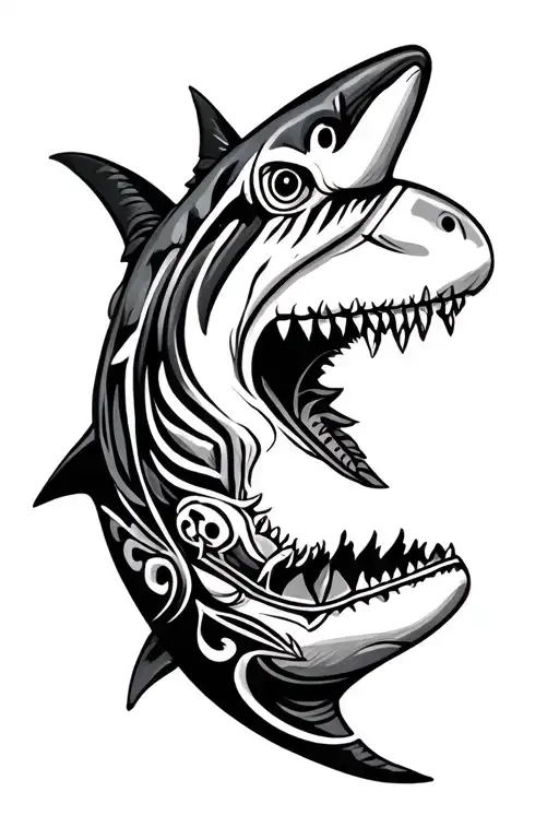 Hammer Head Shark Tattoo Polynesian