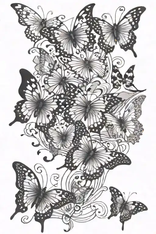 Sharp Line Butterflies Flying Up That Are Whimsical
