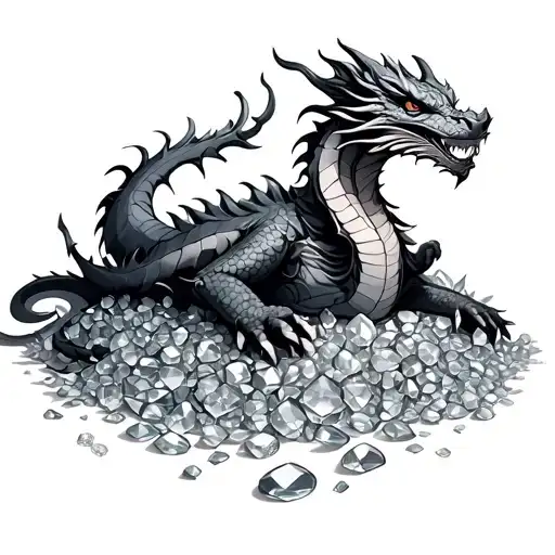 Dragon Lying On A Pile Of Jewels