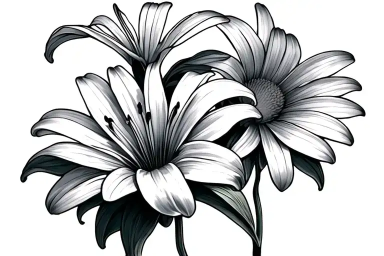 Lily And Daisy With 224 Incorporated Into The Design