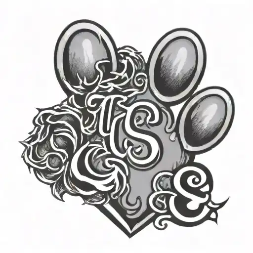 Cat Paw Print Inside A Dog Paw Print With The Letters C And S In A Heart
