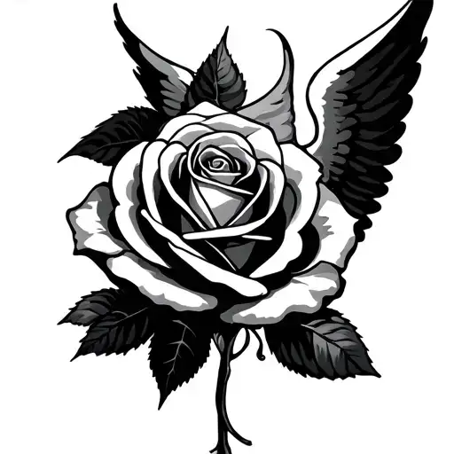 Rose With Angel Wings