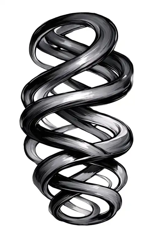 Double Helix Sketch With Fade Brush Strokes