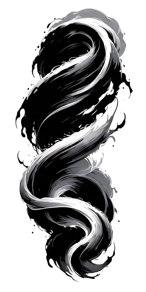 Masculine Brush Stroke Design Of Artistic Double Helix Ocean Theme Fading At Bottom