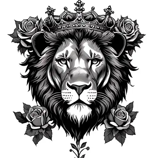 Rose With Lion And Crown