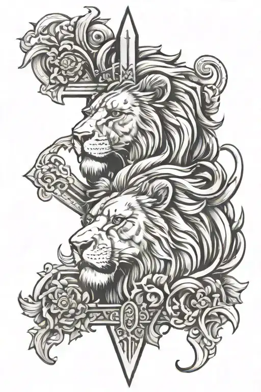 Cross And Lion