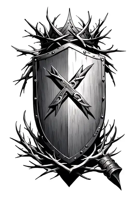Shield Of God With Crown Of Thorns