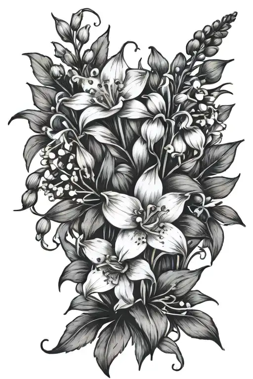 Larkspur Flower And Lily Of The Valley Flower