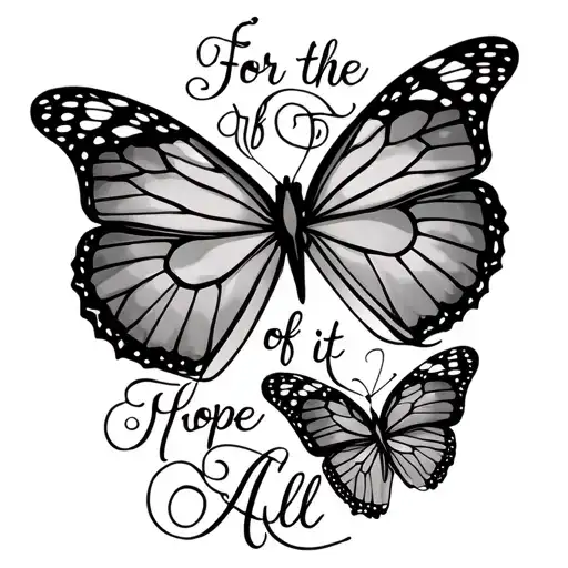 For The Hope Of It All Words With 2 Butterflies Thin And In A Line
