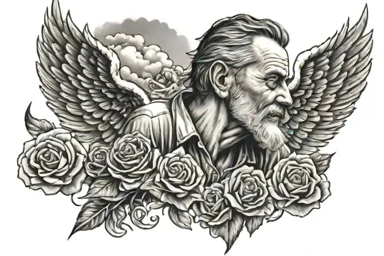 Dad Looking Down From Heaven