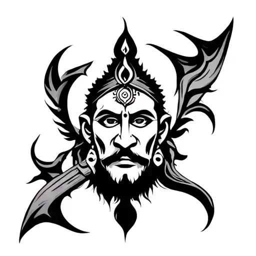 Shiv Damru Trishul With Cool Designs In Background