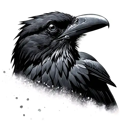 A Crows Head Peaking Into Light From The Dark