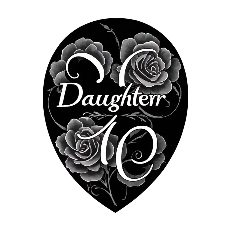2 Daughter's Names Intertwined
