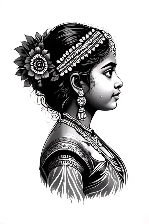 Indian Girl Side Profile