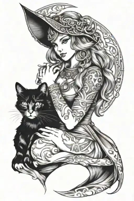 Freya Norse Goddess Holding Cat