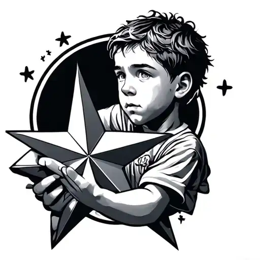 Boy Holding A Star