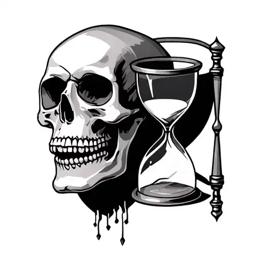 Memento Mori Skull And Hourglass