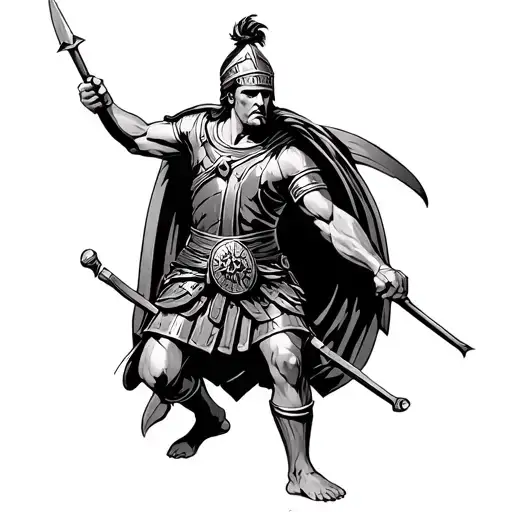 Roman Gladiator Fighting