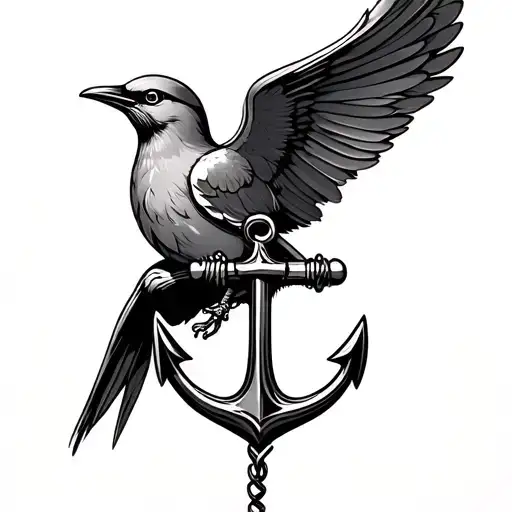 Bird Carrying An Anchor