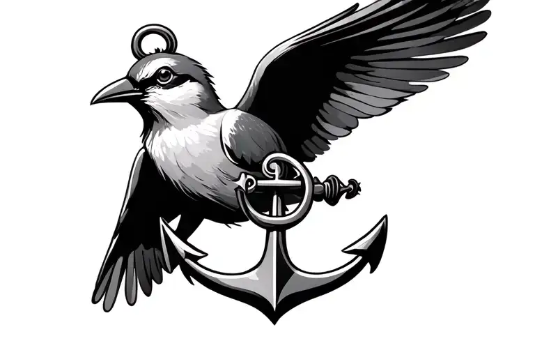Bird Carrying An Anchor