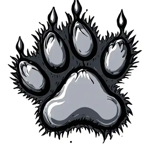 Dog Paw Print Sunk Into Skin