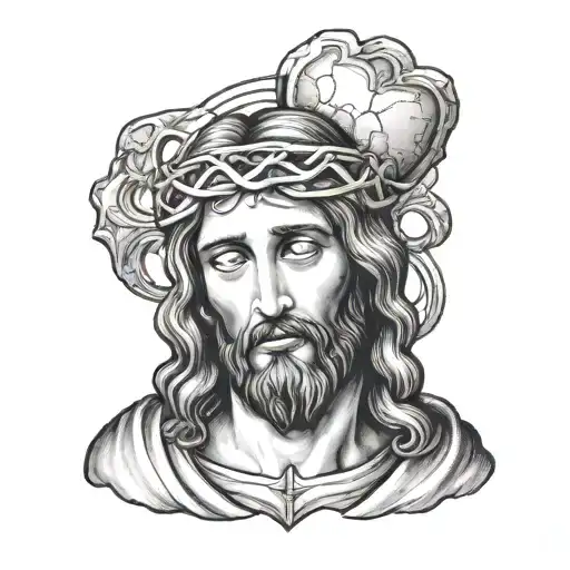 Jesus Holding Stone Heart