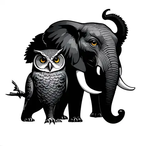 Owl And Elephant