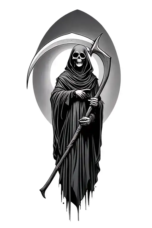 Grim Reaper Holding A Scythe