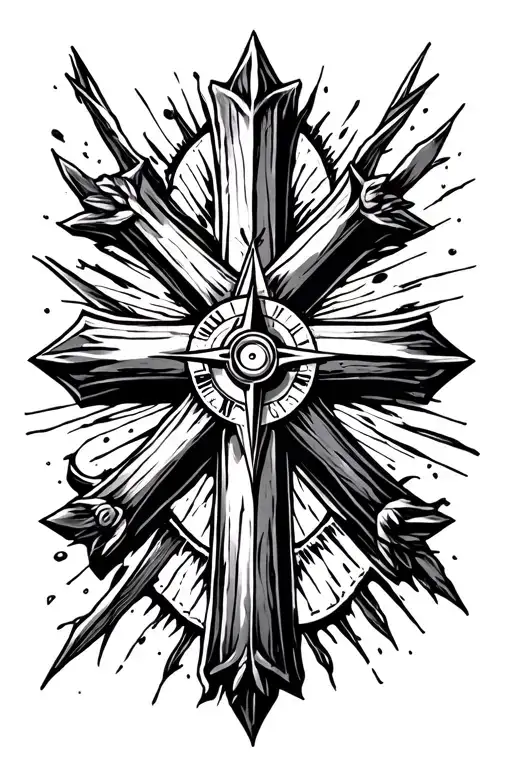 Cross With A Compass Mixed In