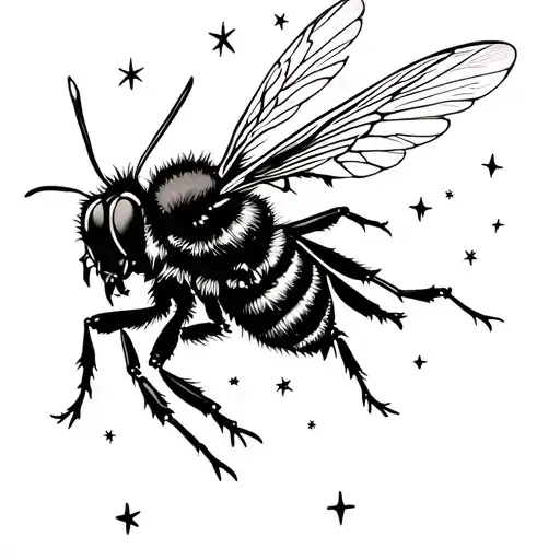 Bee Flying To The Stars
