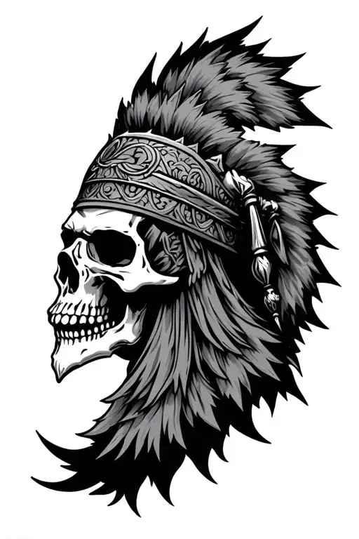 Germanic Viking Skull With Head Dress