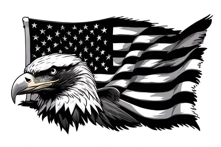 American Flag And Eagle