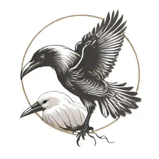 Raven And Swan Ying Yang